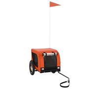 (orange, 124 x 53 x 53 cm) vidaXL Dog Bike Trailer Bicycle Trailer Bike Carriage Oxford Fabric and Iron