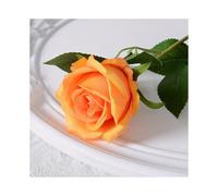 (Orange) 12pcs Realistic Artificial Rose Bouquet for Weddings, Birthdays, and More for Floral Arrangements and Home Decor