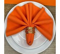 Orange 19" x19" (48cm) Fabric NAPKIN (Polyester, not cotton) PACK OF 4