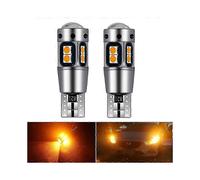 (orange) 2Pcs W5W T10 LED Canbus Error Free 12V 6000K 3030 9SMD Auto 5W5 LED Bulb Clearance Wedge Side Turn Signal Light Super Bright White
