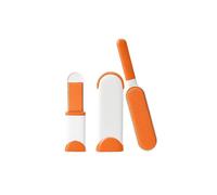 (Orange) 3-piece Set Pet Hair Remover Brush Double-sided Fur Lint Removal Tool With Self-cleaning Base
