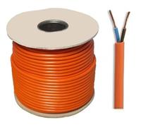 Orange 3182Y 2 Core 0.75mm 6 Amp PVC Flexible Cable Cut to Length Flex Lawn Mower Lead (10 Meters)