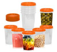 [Orange, 32 oz - 12 Pk] Strong Airtight Deli Food Storage Containers with Twist Lock Lids, intended for Meal Prep, Snacks, and Leftovers, Freezer and Microwave Safe, Stackable - Leak Proof (32 Ounce)