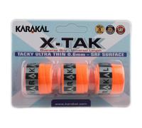(Orange) 3x Karakal XTAK Overgrip 0.6mm For Tennis Badminton Squash Racketball