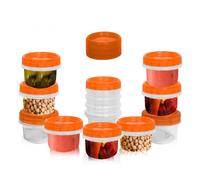 [Orange-4 oz-12 Pack] Strong Airtight Deli Containers with Twist Lock Lids, Clear Food Storage for Meal Prep, Snacks, and Leftovers, Freezer and Microwave Safe, Stackable, Leak Proof (120 ml)