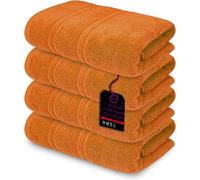 (Orange) 4 x Large Jumbo Bath Sheet Towels 100% Egyptian Cotton Bath Sheets Big Towels