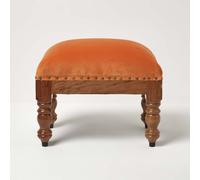(Orange, 50 x 30 x 40 cm) Mable Velvet Footstool