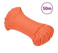 (orange, 6 mm/ 50 m) vidaXL Twisted Rope Garden Workshop Line Work Rope Boat Rope Polypropylene