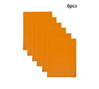 (orange) 6pcs 15*20cm Color Beeswax Sheet Candle Roll Handmade Smokeless Candle Making Honeycomb Wax Slice Parent-child Activity Material