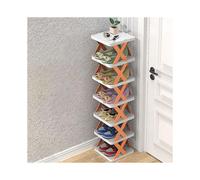 (Orange, 7 layer) 5/7/9 Tier Shoe Rack Storage Organizer Small Shoe Rack Narrow Diy Adjust Shoe Shelf