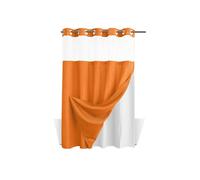 (Orange, 72*87inch) Waffle Pattern Shower Curtain, 1 Count Double Layer Waterproof Shower Curtain, Removable Shower Curtain with Snaps, Bathroom Supplies