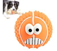 Orange 8 Cm Smile Face Dog Squeaky Toys Soft Latex Rubber Squeaky Dog Balls Squeaky Latex Smile Face Dog Balls Durables Soft Funny Face Round Chews Balls