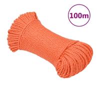 (orange, 8 mm/ 100 m) vidaXL Twisted Rope Garden Workshop Line Work Rope Boat Rope Polypropylene