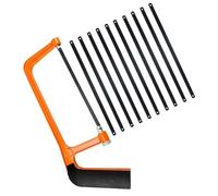 Orange Adjustable Junior Hacksaw with 10 Blades, Mini Hand Saw for Precise Cuts, Heavy Duty Metal Saw for Cutting PVC, Wood, and Shingles, Ideal for DIY Projects, Hacksaw for Metal Cutting