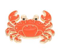 Orange Alloy Crab Brooch Cartoon Lapel Pin for Women