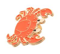 Orange Alloy Crab Brooch Pin Cartoon Animal Lapel Pin