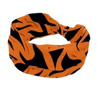 Orange and Black Tiger Stripe Wide Headbands for Women, Non Slip Sports Hair Bands, Stretchy Head bands, Fahion Wide Headband for Yoga, Workout, Daily