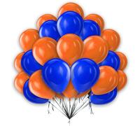 Orange and Blue Balloons 12 inch Metallic Chrome Balloons for Birthday Wedding Outer Space Theme Baby Shower Christmas Themed Party Decorations Pack of 25