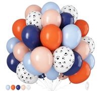 Orange and Blue Balloons, Dog Paw Print Balloons 12 Inch Dark Blue and Orange Puppy Balloons Set for Boys Paw Space Theme Baby Shower Blue Birthday Party Decorations
