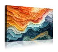 Orange and Blue Canvas Wall Art Colorful Abstract Artwork Terracotta Navy Blue Painting Burnt Orange Pictures Colorful Minimalist Wall Art Modern Abstract Poster Bright Color Artwork 16x24in No Frame