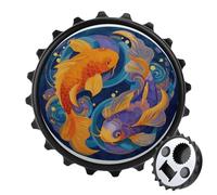 Orange and Blue Fish Swimming Bottle Opener Round Fridge Magnets Beverage Beer Magnetic Bottle Cap Opener for Fridge, Kitchen, Office