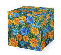 Orange and Blue Flowers Magic Cube,The Original 3x3 Cube,Speed Cube Problem-Solving Brain Teaser,Easy Turning Sensory Puzzle Toy,Sensory Stress Relief Form Fidget Toys