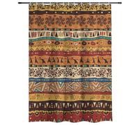 Orange and Cream Boho Striped Shower Curtain Waterproof Mould Proof Resistant Machine Washable Wet Room Shower Curtain with Hooks Polyester Fabric Bath Curtains Bathroom Boho Curtains 180×180cm