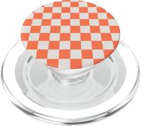 Orange And Cream Checkered Classic Checker Pattern PopSockets PopGrip for MagSafe