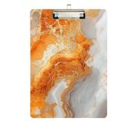 Orange and Gold Marble Texture Veterinary clipboard Standard Hole for 5th Grade Classroom Essentials for Teachers Size 9 x 12 Silver