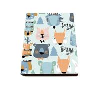 Orange and Light Blue Animals Notebook, Pu Leather Notebooks A5, Lined Paper Spiral Bound Notebook 180Pages/90Sheets, A5 Notepad for Study, Jotter for Note Taking, Study Essentials Women Man