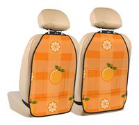 Orange And Orange Leaves,2 Pack Car Seat Kick Mats Back Seat Protector Durable Back Seat Organiser