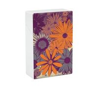 Orange and Purple Cigarette Case, Plastic Waterproof Shockproof, Airtight Push Open Cigarette Box, Capacity King Size Cigarette Holder, Portable Cigarette Container for Outdoor Travel Camping Office