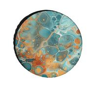 Orange and Turquoise Tire Covers Waterproof Anti UV Tire Cover 28inch Single Axle Wheel Covers for RV Truck SUV Trailer Universal for All Seasons