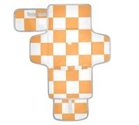 Orange and White American Plaid Reusable Baby Changing Pads with Tissue Pocket Changing Pads for Changing Table Infant Travel Station Kit cambiador de pa?ales para Bebes