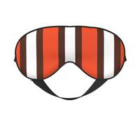 Orange and White Stripe Night Mask Soft Reversible Eye Cover Adjustable Strap Light Blocking Comfortable Rest