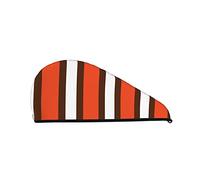 Orange and White Stripe Printed Hair Towel Wrap, Super Absorbent Dry Hair Cap for Women Shower Caps for Gym Salon Bath Shower