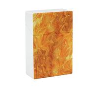 Orange and Yellow Lava Cigarette Case Waterproof Crush-Proof Cigarette Holder Case Compact Travel Cigar Holder for 20 Cigarettes, Durable Scratch-Resistant Design for Men & Women