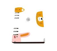 Orange Animal Notebook, Pu Leather Notebooks, Lined Paper Ring Bound Notebook A5 180Pages/90Sheets, Workbook for Writing, Homework Book for Office, University Stationery Women Man