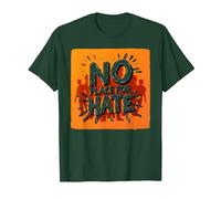 Orange Anti Bullying No Place for Hate Statement T-Shirt, Men, Dark Green, Medium