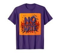 Orange Anti Bullying No Place for Hate Statement T-Shirt, Men, Purple, Medium