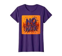 Orange Anti Bullying No Place for Hate Statement T-Shirt, Women, Purple, Small