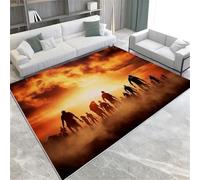 Orange Area Rugs Twilight Horror Zombies Machine Washable Area Rug Soft Fluffy Non-Slip Short Pile Carpet For Living Room Bedroom Dining Room Kitchen Office & Nursery,