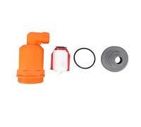 Orange Automatic Air Vent Valve, High Hardness PP Exhaust Valve with G1/2 Top and G1 Bottom Thread, High Flow Rate for Residential and Industrial Systems (Compound Type 6632B PP)