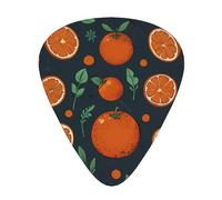 Orange background cartoon Guitar picks in thin, medium, and thick sizes, 12-piece set, suitable for electric guitar and various instruments