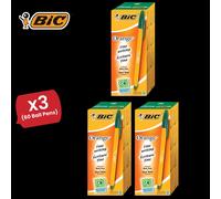 Orange Ball Pen Fine Green PK20 - 3 Packs Bic Multi One Size