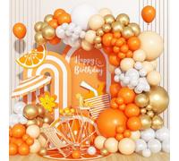 Orange Balloon Arch Kit Orange White Gold Balloons Garland Kit Neutral Apricot Nude Pearl White Cream Beige Birthday Party Balloons Decorations for Autumn Fall Thanksgiving Bridal Engagement Wedding