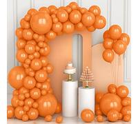 Orange Balloons Latex Balloons 106 pcs 5 10 12 18 inch Orange Balloon Arch Garland Kit with Balloon Ribbon for Men Women Boys Girls Birthday Party Halloween Wedding Picnic Bridal Shower Decorations