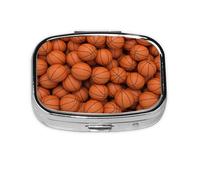 Orange Basketball Ball,Meta Pill Box 2 Compartment Medicine Case,Portable Organizer,Rectangle Meta Portable Organizer Pill Box 276 Compartment Medicine Case