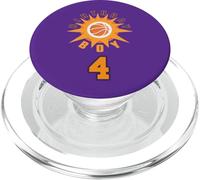 Orange Basketball With Sunbeam 4 Years Old Birthday Boy PopSockets PopGrip for MagSafe