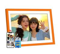 Orange Battery Power Digital Photo Frame,UHALE 10.1'' 1920x1080 HD IPS Touch Screen, Auto-Rotate, Share Photos and Videos 6 Hours,32GB,Wedding Ideal Christmas for Loved Ones